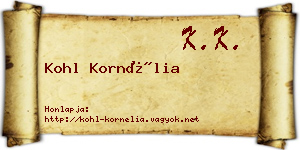 Kohl Kornélia névjegykártya
